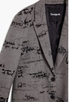 SCRIPT JACKET - blk white